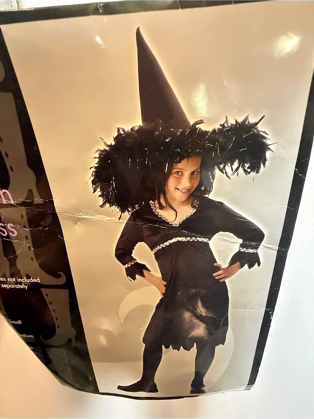 NWT Party City Girl's Witch Dress Black & Silver sequins - Halloween